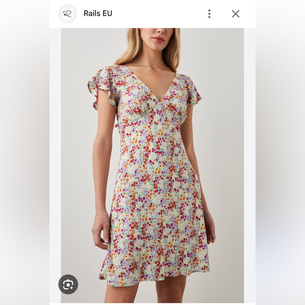 Rails new Multicolor Floral Mini Dress, flutter sleeve.